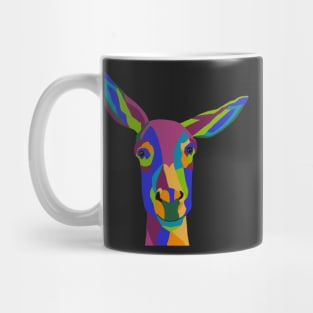 Pop Art Smiling Donkey in Rainbow Colors Mug